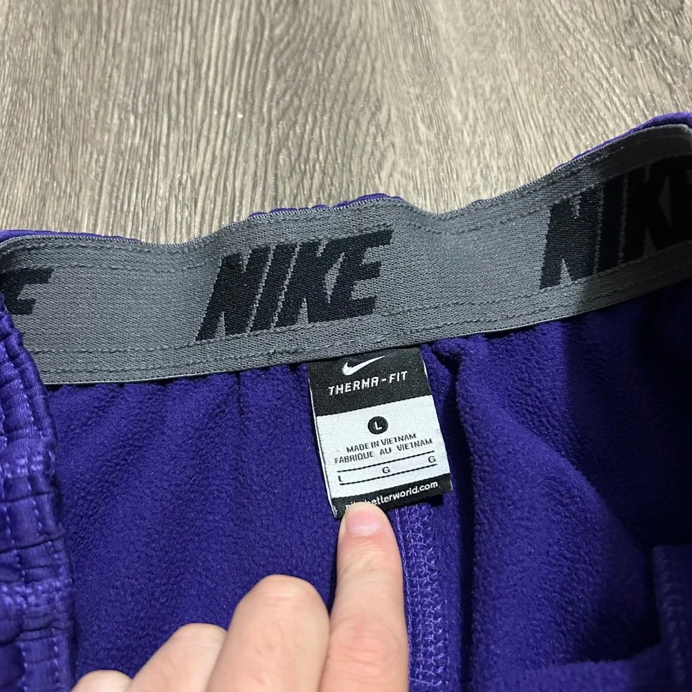 Nike LSU Sweatpants Large Purple Therma-FIT Tigers Fleece‎ Pants 32